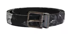 Dolce & Gabbana Black Cayman Linen Leather Men's Belt Authentic - Picture 1 of 5