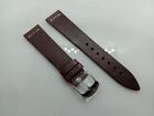 New Geckota 19Mm Handmade Genuine Leather Brown / Burgundy Red Watch Strap Kh15