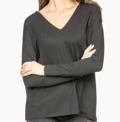 Lilla P. L89017 Double V-Neck Black Sweater Women's Size S - Image 1 of 3