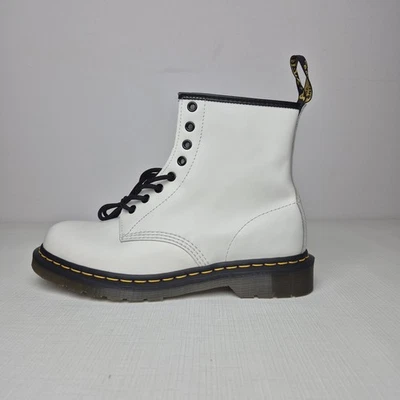 Dr. Martens 11822 Combat Boots Men's 9 / Women's 10 White Vegan Leather - Image 1 of 4