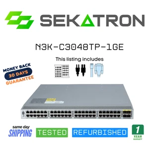 🔀 Conmutador Cisco Nexus N3K-C3048TP-1GE • 48×1G + 4×10G (SFP+) • ⚡Envío rápido - Imagen 1 de 2