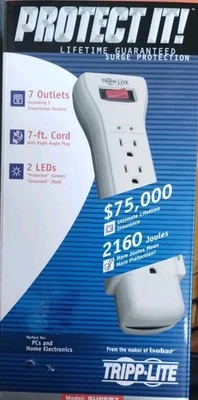 NEW! Tripp Lite by Eaton 7-Outlet Surge Protector (Ivory) SUPER7 - Image 1 of 2