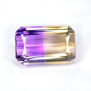 9.70Ct 15 X 10 mm Emerald Cut, Purple & Yellow Color Natural Ametrine Gemstone - Picture 1 of 1