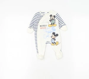Disney Baby Unisex Newborn Blue Striped Babygrow - Picture 1 of 12