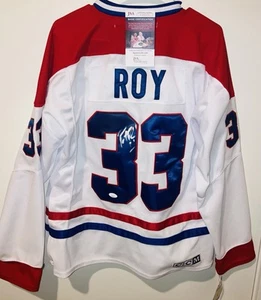 PATRICK ROY SIGNED HANDSIGNIERT MONTREAL CANADIENS ERWACHSENE XL TRIKOT JSA COA SELTEN! - Bild 1 von 3