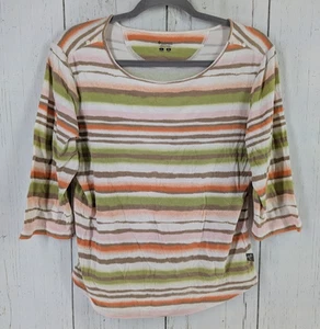 Columbia Size Large Multicolor Stripe Tie Dye 3/4 Sleeve Casual Top - Picture 1 of 7
