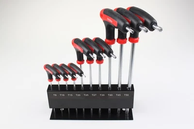 Torx Schraubendreher Satz 10 tlg T-Griff Set Schraubenzieher Steckschlüssel lang - Bild 1 von 4