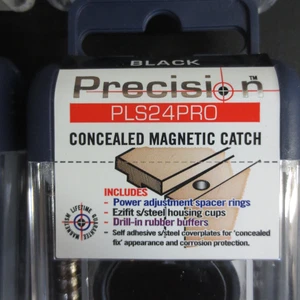Precision Lock PLS24PRO-BLK Magnetic Catch w/Adjustable Strength Black 2 OR 10 - Picture 1 of 1