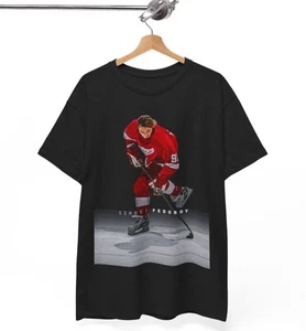 T-shirt Sergei Fedorov Detroit Red Wings nera unisex tutte le taglie - Foto 1 di 6