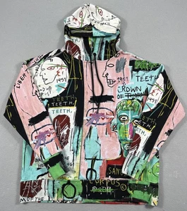 Rome Pays Off Basquiat "In Italian" All Over Artwork Hoodie Size Small - Picture 1 of 8