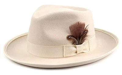 Sombreros Fedora para Hombres y Mujeres Ala Ancha Fieltro Sombrero Vestido Panamá X-Grande Crema Foto 1 de 4
