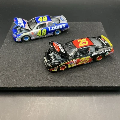 1#25 Jerry Nadeau UAW 2001 & 1#48 Jimmy Johnson Lowes 2002 1/64 NASCAR RC Cars  - Image 1 of 3