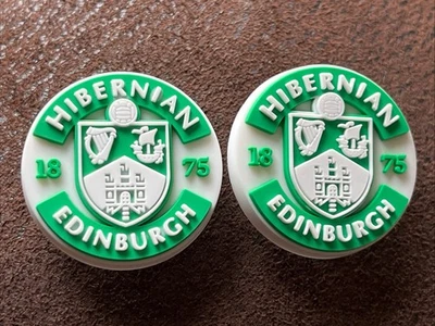 Pair Of 2 Premium HIBERNIAN HIBS Football Club Shoe Croc Charms Cake Toppers