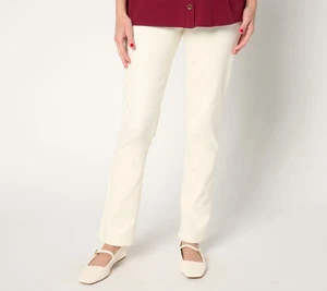 Isaac Mizrahi Live! Women's Petite Pants 10P Knit Denim White A668096 - Picture 1 of 4