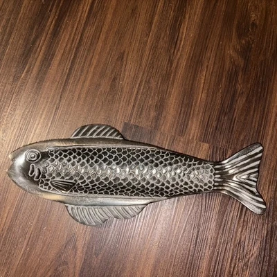 Fish Shaped Serving Tray Sandcast Pewter - Image 1 of 4
