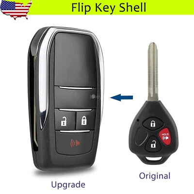 Upgrade flip controle remoto chaveiro shell para Toyota Rav4 Yaris 2007 2008 2009 2010 2011 - Imagem 1 de 4