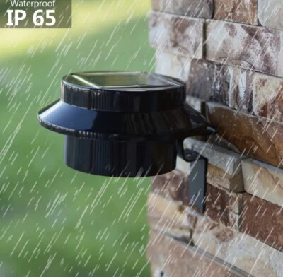 LED Solar Gutter Light / Wall Light 3LED Outdoor Garden Yard Pathway Fence Lamps - Image 1 of 4