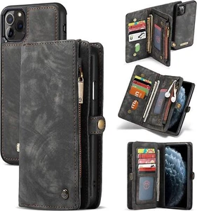 For iPhone 11 Pro / 11 Pro Max 2-in-1 Leather Wallet Card Removable Phone Case - Picture 1 of 45