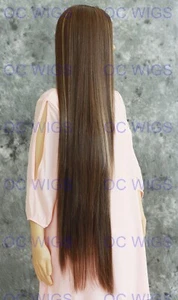 Light Brown/Blonde Super Long Straight Lace Front Human Hair Blend Wig EVFR - Picture 1 of 8