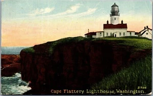 Cape Schmeichelei Leuchtturm, Washington Postkarte (1915) - Bild 1 von 2