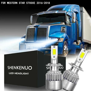FOR WESTERN STAR 5700XE 2016-2018 H7 100W LED Headlight Super Bright Bulbs (Low) - Picture 1 of 12