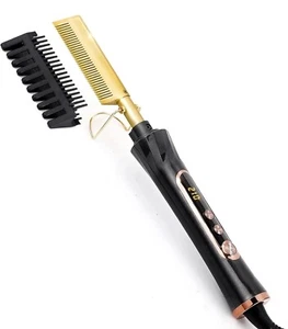Ten-Tatent Hot Comb Hair Straightener Electric Single-Sided Ceramic Brush Press
