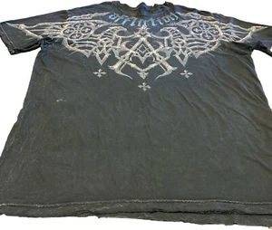Affliction Mens 2XL Distressed Live Fast Blue - Picture 1 of 10