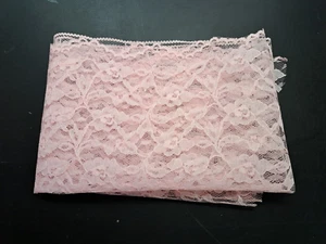 Vintage 12" BREITE FABELHAFTE rosa Spitze Blumenmuster BTY Jakobsmuschel Rand Kostüm Rüschen Dekor - Bild 1 von 5