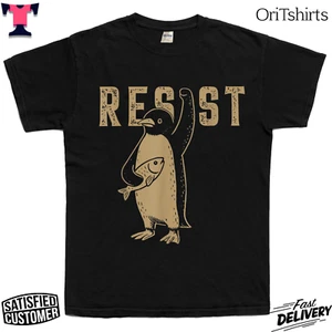 Camisa Penguins Resist, Camiseta Flippers Up, Camiseta Unisex Heard Island - Imagen 1 de 5