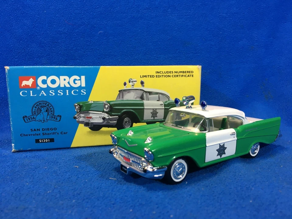 Corgi Classics 1:43 POLICE - CHEVROLET BEL AIR - SHERIFF'S CAR SAN DIEGO - Immagine 1 di 4
