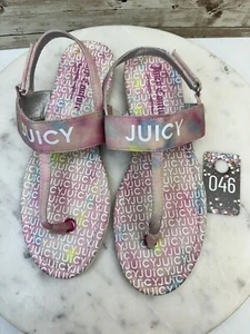 Sandalias Juicy Couture Slides Talla 5 Tobillo Correa Tanga Rosa # 046 - Imagen 1 de 5