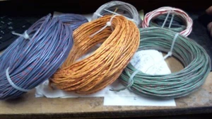 Coppia bobina 80 piedi Western Electric 20ga, TESSUTO, SETA, SMALTO anni 40 - Foto 1 di 4