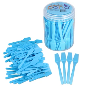 Máscara facial cosmética de espátula mini maquillaje plástico azul pequeña pana 2,5" cucharada - Imagen 1 de 6