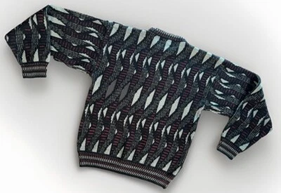 Винтажный мужской свитер 80-х 90-х Cosby Biggie Smalls стиль Coogi M Grandpa Core - Изображение 1 из 4