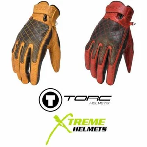 Torc Sunset Gloves Mid Length Retro Motorcycle Glove Leather XS-3XL - Picture 1 of 4