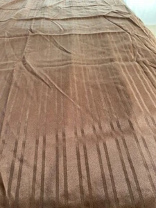 Solid Brown Satin Stripe Shower Curtain 72 x 72 From Target - Picture 1 of 7