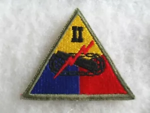 WWII LEMON APEX 2ND ARMORED CORPS THIN ROMAN NUMERAL VARIANT OD BORDER - Picture 1 of 2