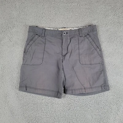 Pantalones Cortos Eddie Bauer Para Mujer 10 Gris Frente Plano Senderismo Decoloración Exterior Foto 1 de 4