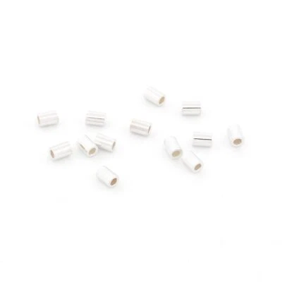 Vintageparts DIY Quetschperlen aus 925 Silber 1,5 x 2,1 mm 10 Stück - Bild 1 von 3