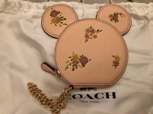 Coach X Disney Minnie Mickey Mouse Ears Shape Floral Purse New - Picture 1 of 14