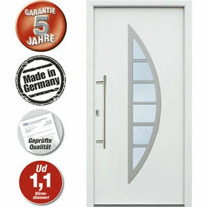 Moderne Hochwertige Energiespar Aluminium Haustür RAL 9016 weiß Modell JWC06 - Bild 1 von 5