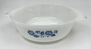 Anchor Hocking Fire King piatto casseruola 1 quarto bianco fiordaliso blu #436 - Foto 1 di 10