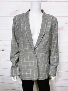 Tommy Hilfiger Womens Blazer Size 14 Plaid One Button Lined Long Sleeve - Picture 1 of 7