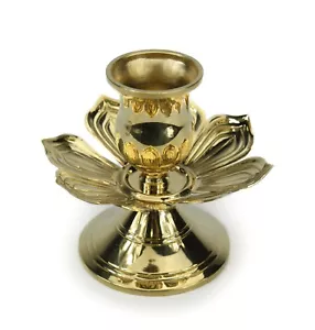 Candelabro diseño flor latón tailandés - Pequeño: 7,5 cm de alto x 8 cm de diámetro pétalo. - Imagen 1 de 2