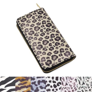 Premium Vegan Leather Animal Print Continental Zip Around Wallet - Diff Colors - Picture 1 of 33
