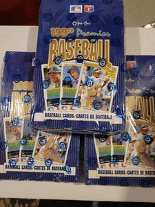 1992 O PEE CHEE PREMIER BASEBALL LOT OF 3 FULL BOXES SEALED Free Shipping Canada - Foto 1 di 3