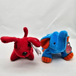 Avon Bean Bag Plush SKIPS THE PUPPY and JUMBO THE ELEPHANT Tags 1997, Set of 2 - Picture 1 of 23