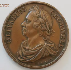 1658 (1731) MEDALLA DE LA MUERTE DE BRONCE OLIVAR CROMWELL por DASSIER EIMER 203 S-895B - Imagen 1 de 2