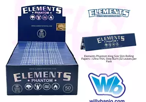 Elements Phantom Rolling Papers King Size Slim Luxuriously Thin 32 leaves pack - Picture 1 of 3