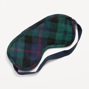 Old Navy Neu ohne Etikett Schlafmaske One Size Karomuster Flanell grün blau - Bild 1 von 4